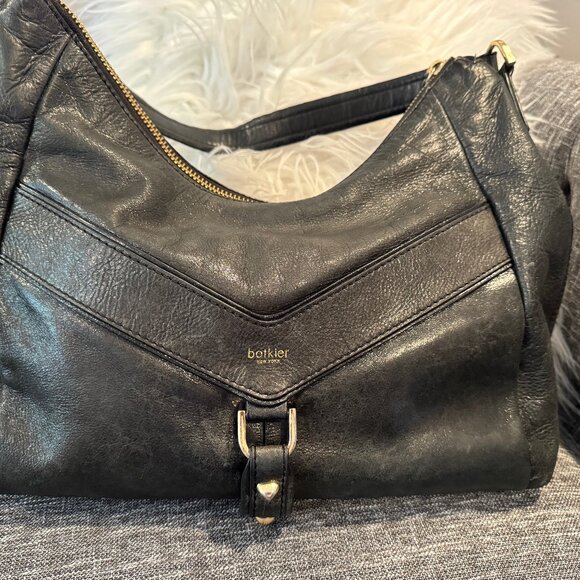 Botkier Leather Hobo Bag โ Dark Green Fringe & Stud Detail Zipper Detail - Picture 5 of 16